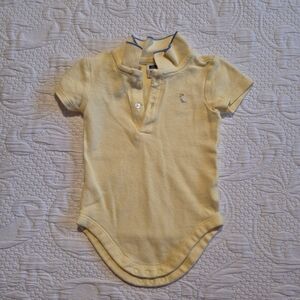 Janie and Jack boys 6-12 months yellow bodysuit with pelican VGUC